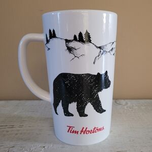 TIM HORTON'S MUG BLACK BEAR, TREES, MOUNTAINS 2018 COLLECTIBLE